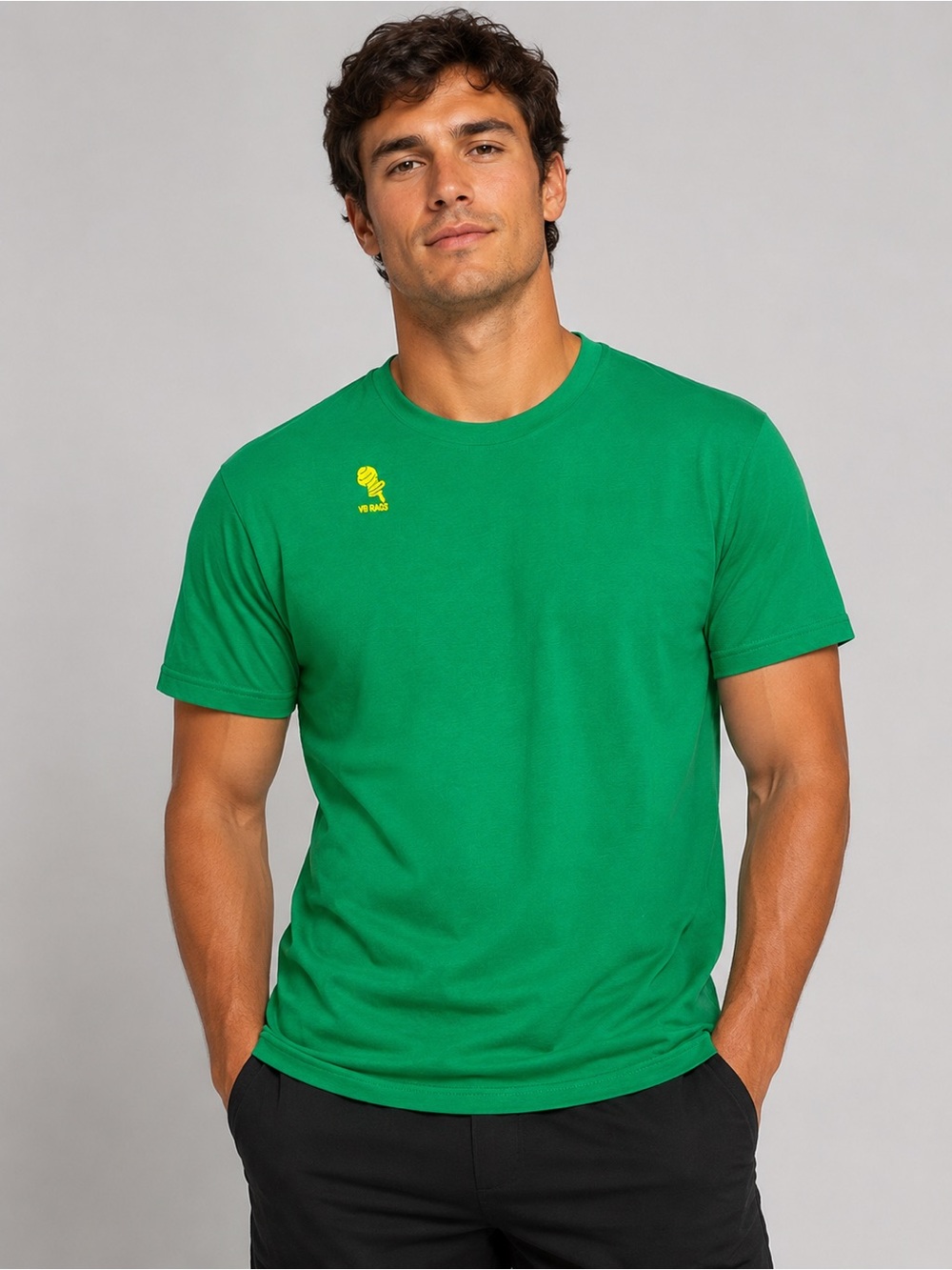 NWT VB Rags Volleyball Men’s Kelly Green Short Sleeve Tee Shirt Large #1055